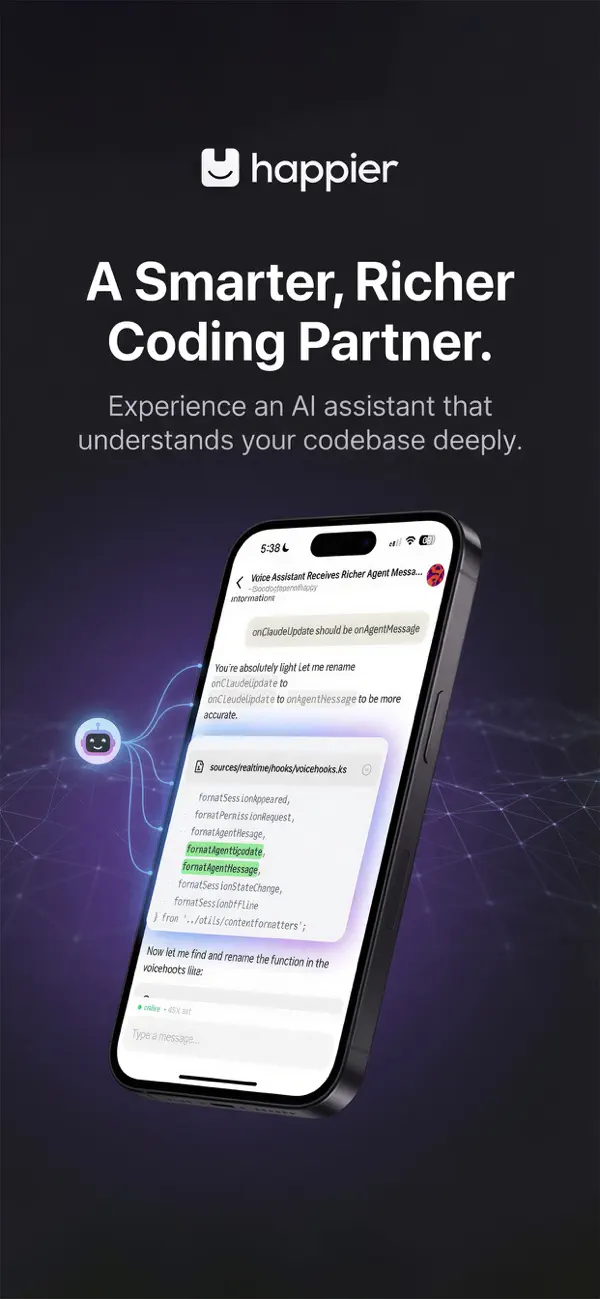 #2. Happier: Claude Codex OpenCode (iOS) Bởi: Leeroy Brun