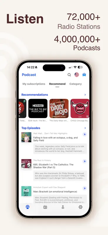Podcasts Music Radio FM: Podio screenshot 1 of 7