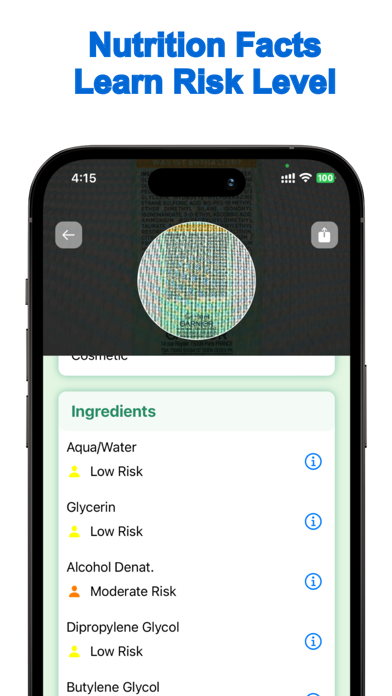 Product & Ingredient Scanner Screenshot
