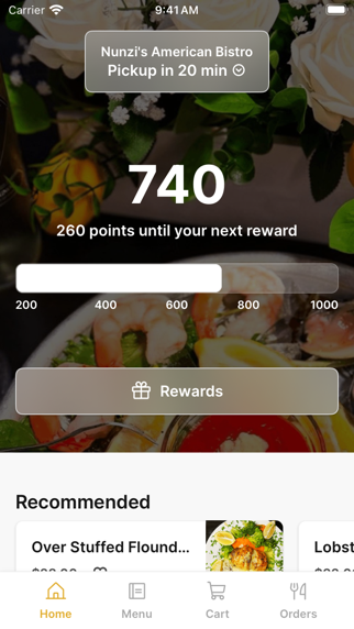 Nunzi's American Bistro iPhone screenshot 1 - Food & Drink app