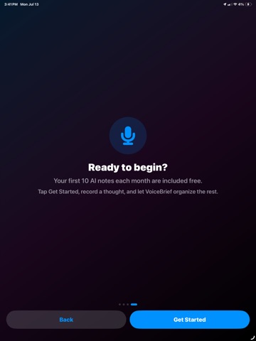 VoiceBrief: AI Voice Notes iPad screenshot