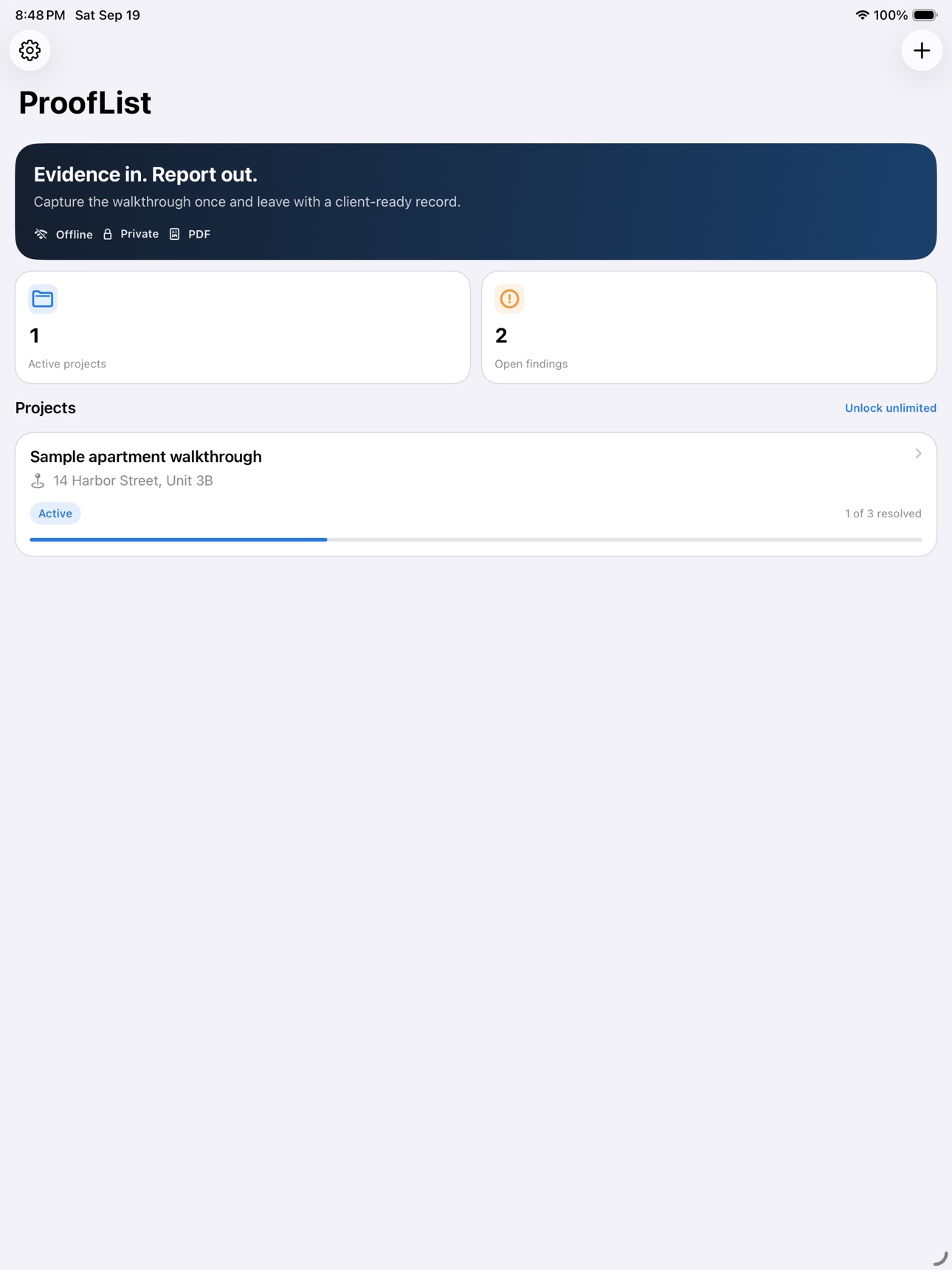 Screenshot 7 of ProofList: Inspection Reports