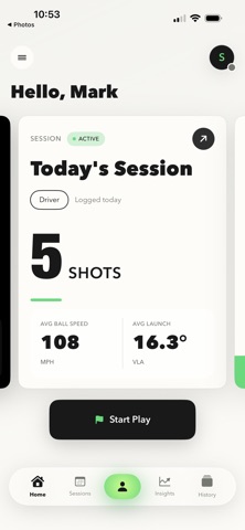 Spivot: Golf Launch Monitor iPhone screenshot