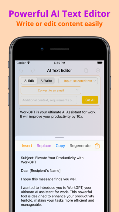 WorkGPT AI Copilot iPhone screenshot 5 - Business app