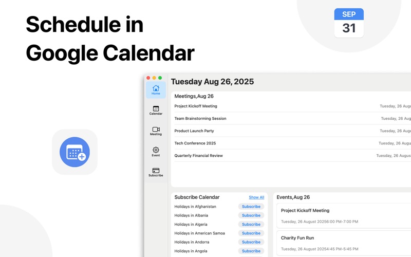 Screenshot #2 pour App for Google Calendar