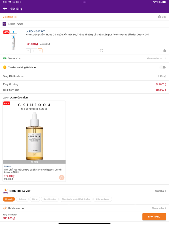 Hebela - Sức khỏe và Sắc đẹp iPad screenshot 4 - Shopping app