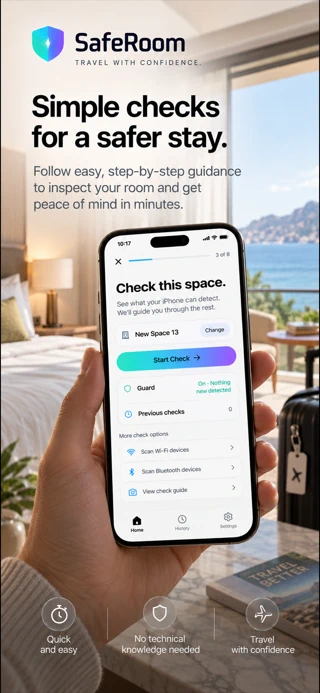 SafeRoom Travel Privacy App Store search result
