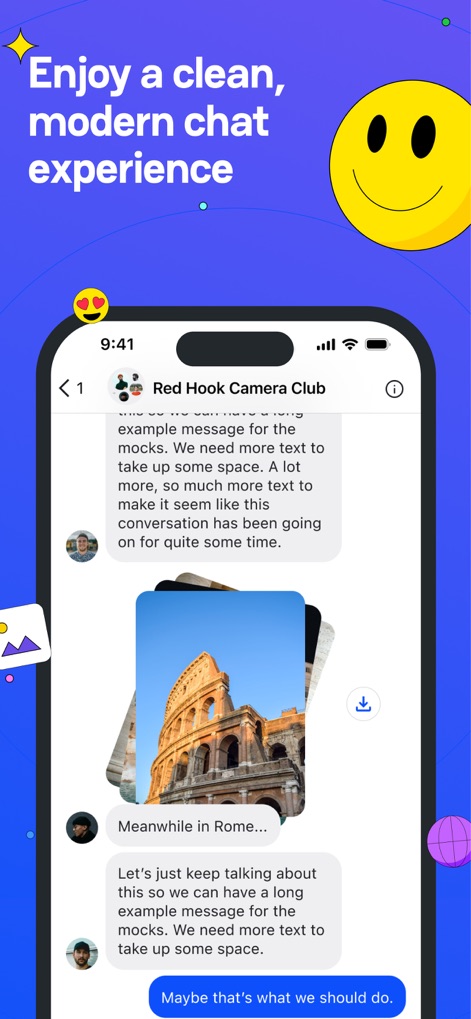 Beeper - The app presents a clean and modern chat interface, featuring well-organized message bubbles and seamlessly integrated media previews, such as images, to ensure an intuitive and pleasant communication experience.