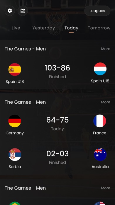 Live Basketball TV Match Score Screenshot