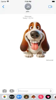 happy basset hound stickers iphone screenshot 4