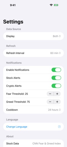 Fear & Greed Index Widget iPhone screenshot