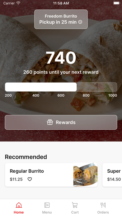 Freedom Burrito iPhone screenshot 1 - Food & Drink app