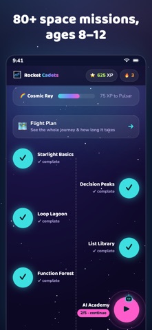 Rocket Cadets: Coding for Kids iPhone screenshot