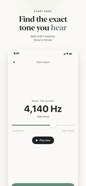 Tinnitus Tracker: Tone Match screenshot 1