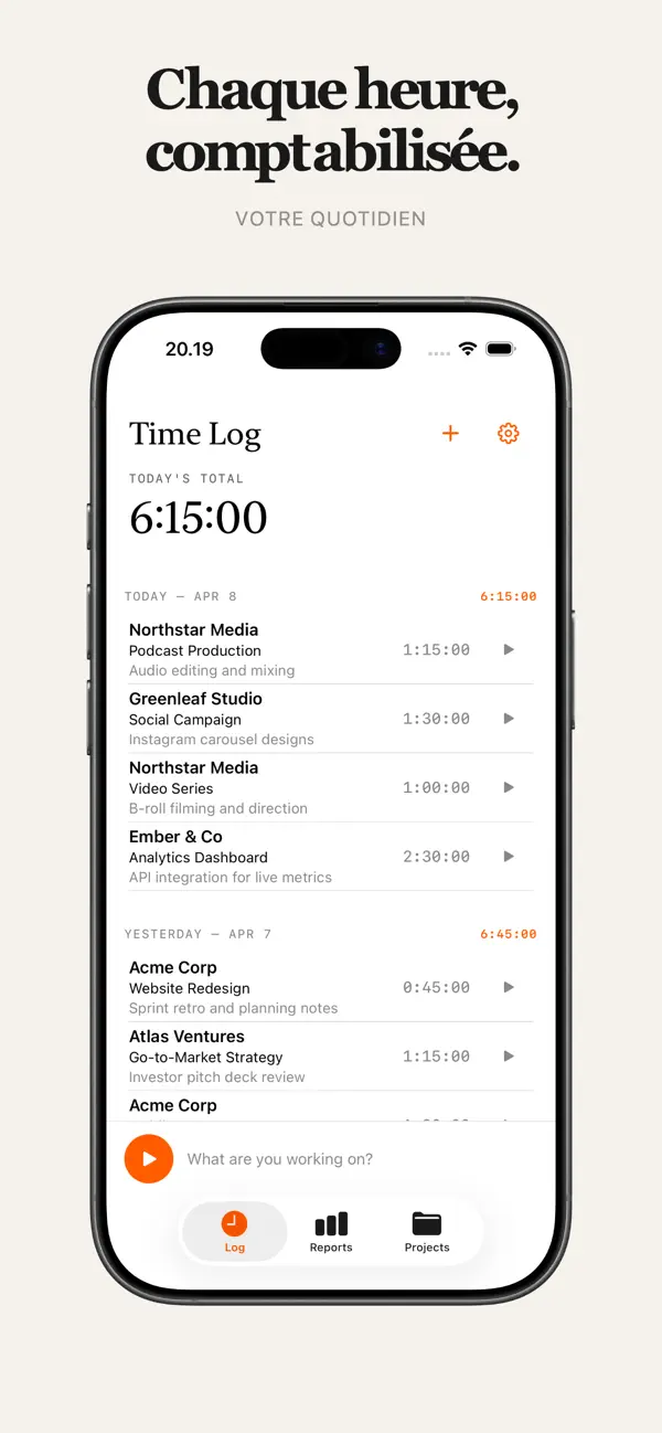 Screenshot #2 pour clockd — Suivi du Temps