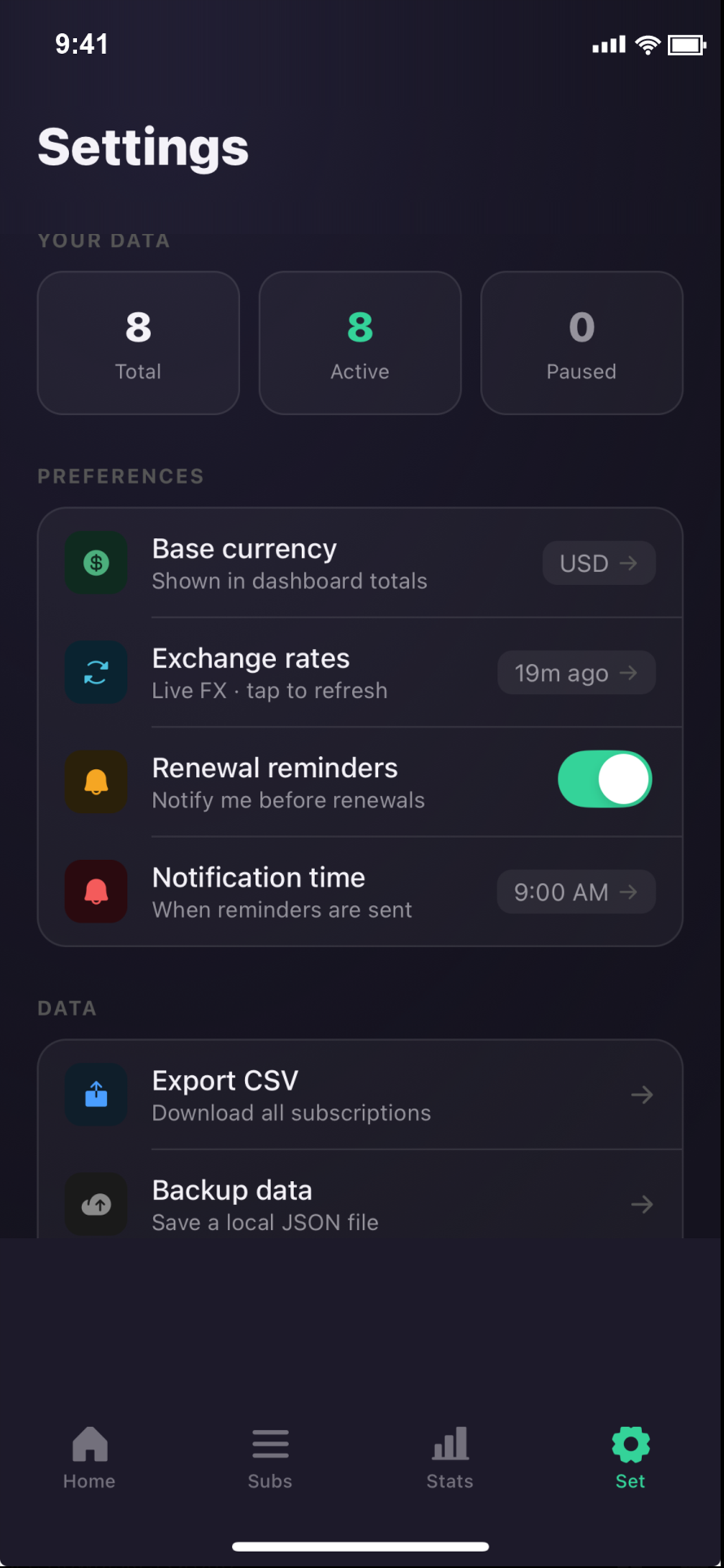 Subsly - Subscription Tracker screenshot 5