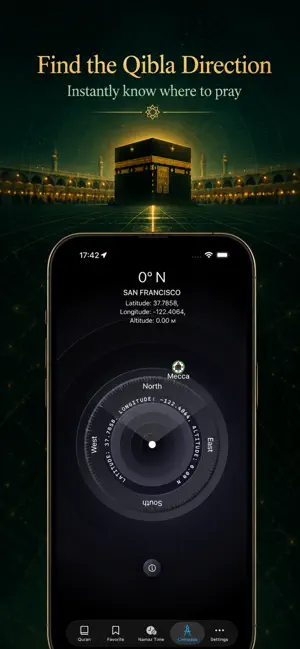 Quran Prayer Times & Qibla screenshot 3