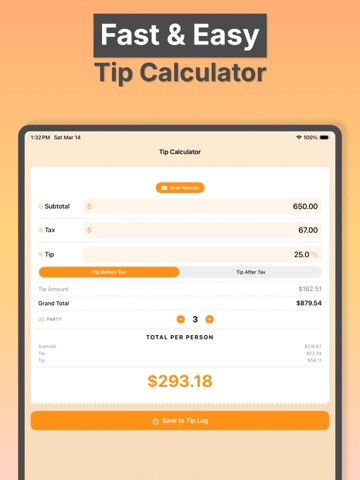 Tip Calculator - Tip Check iPad screenshot