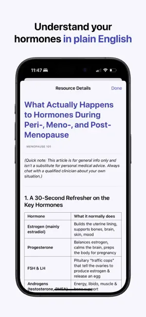 Periwinkle: AI for Menopause screenshot 4