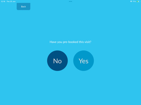 Cloudbooking Check-in iPad screenshot