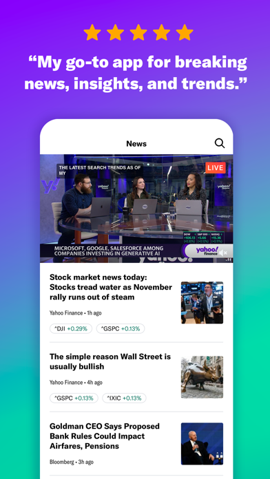 Yahoo Finance: Stocks & News Screenshot
