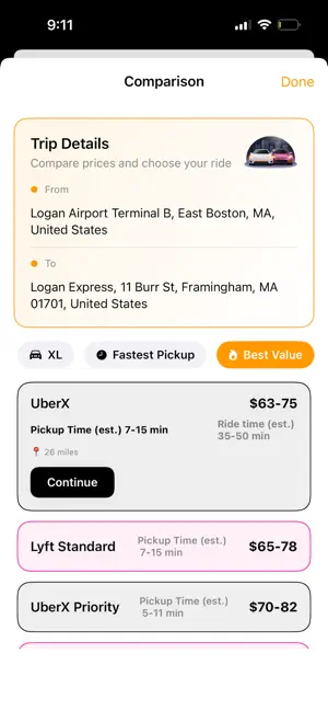 DoAvi Compare Uber & Lyft screenshot 4