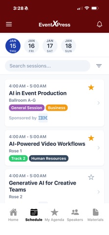 EventXPress Attendee screenshot