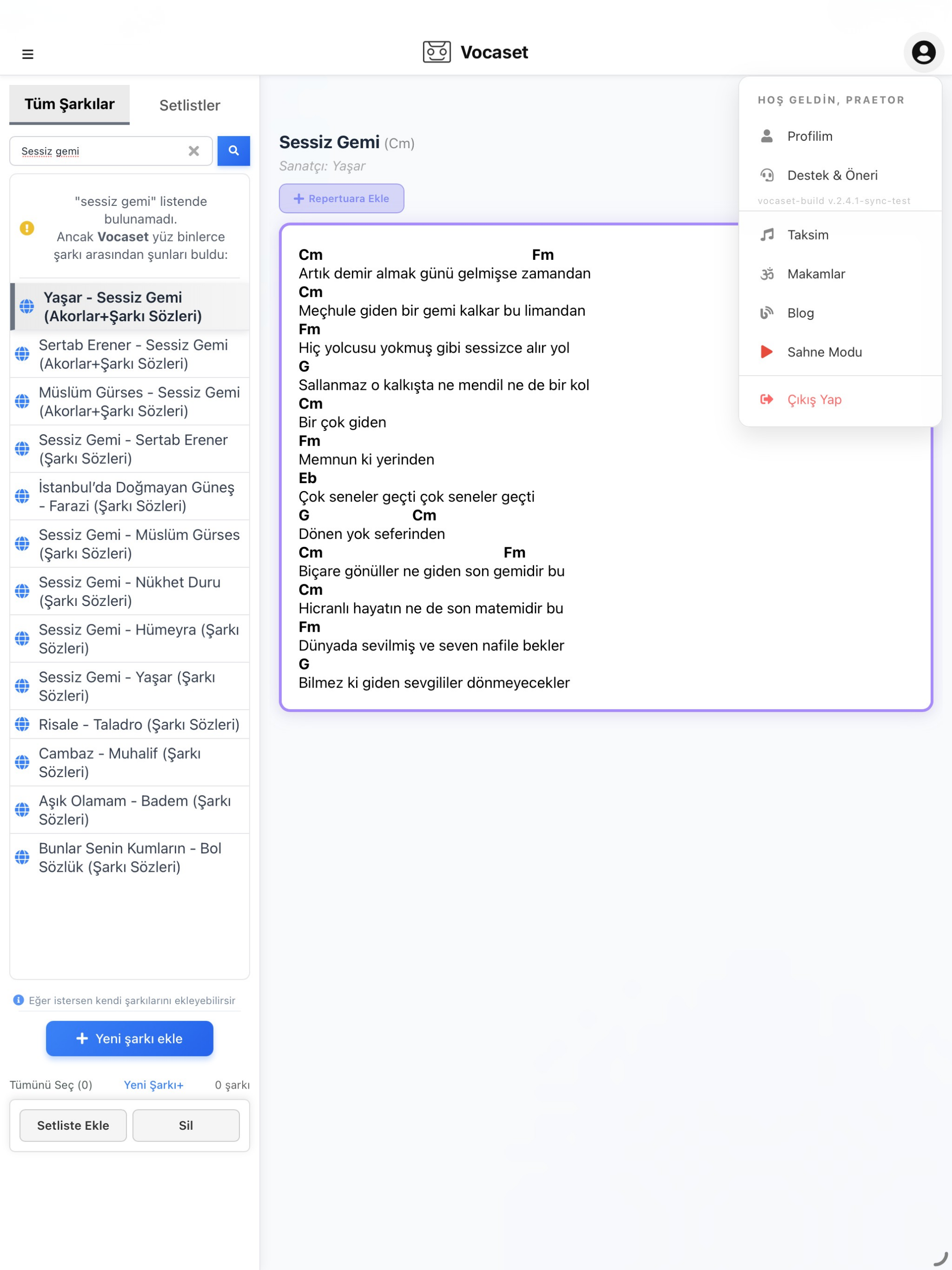 Vocaset: Repertuar & Setlist screenshot 14