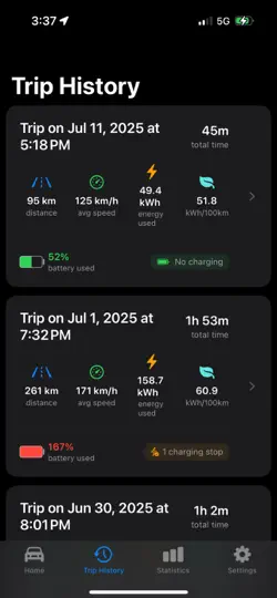 Screenshot von Watt Tracker auf dem iPhone 2