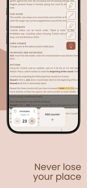 Knitandnote: Knitting App iPhone screenshot 3
