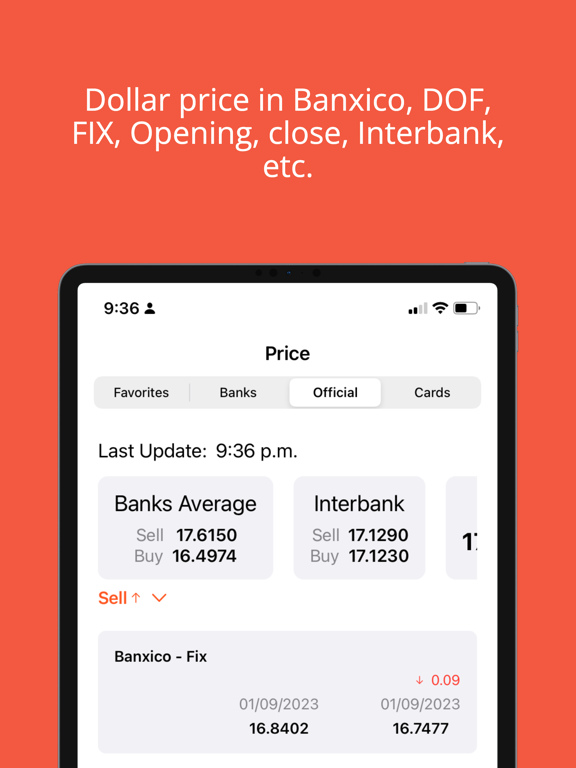 Dollar and Euro in Mexico iPad screenshot 4 - Finance app