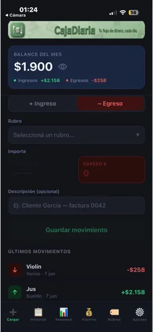 CajaDiaria screenshot 2