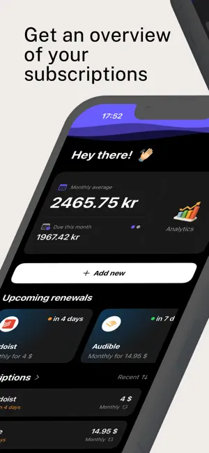 Trackr - Subscriptions Manager screenshot 2