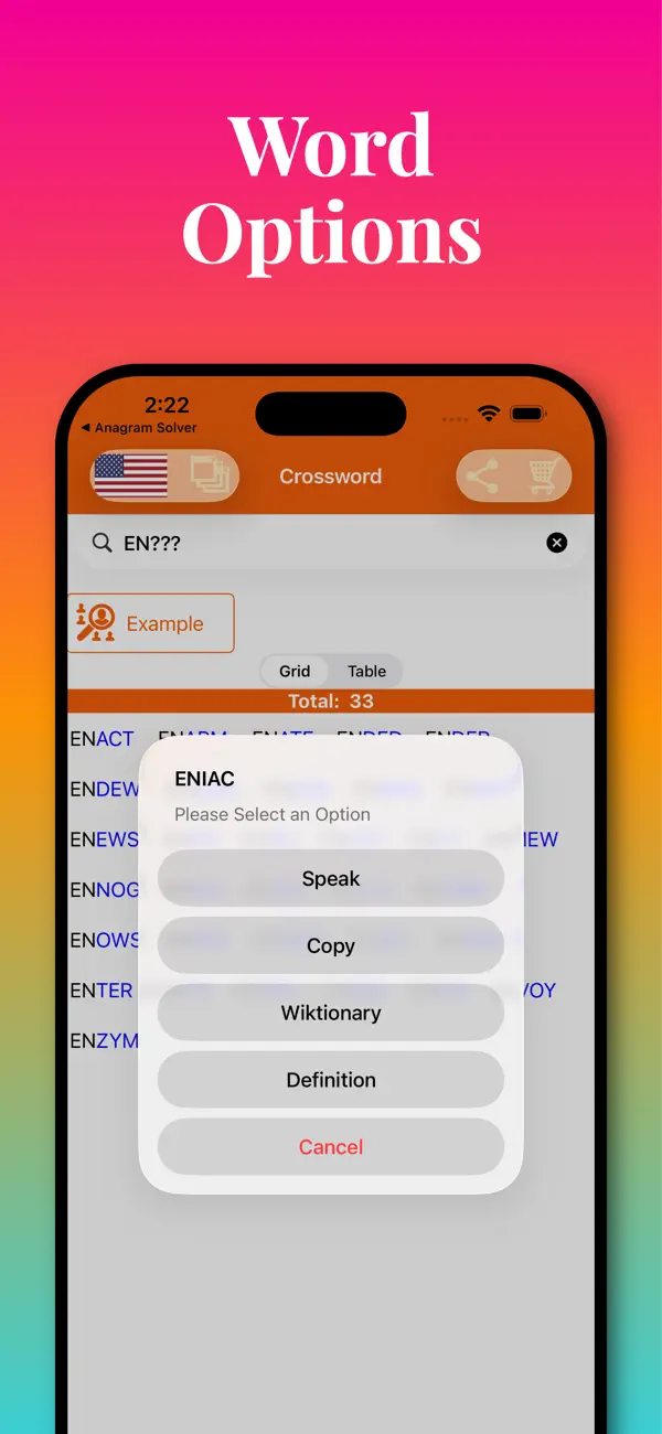 Screenshot #3 pour Solutionneur de mots croisés :