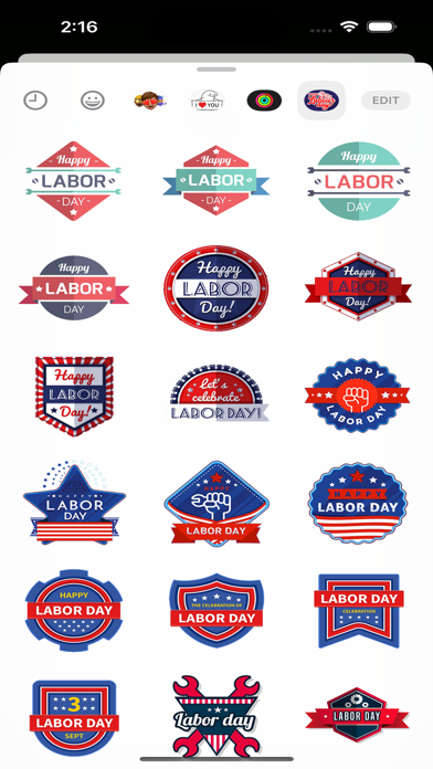 Screenshot #3 pour US Labor Day Stickers
