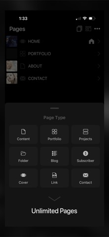 Portfolio Website Builder iPhone screenshot
