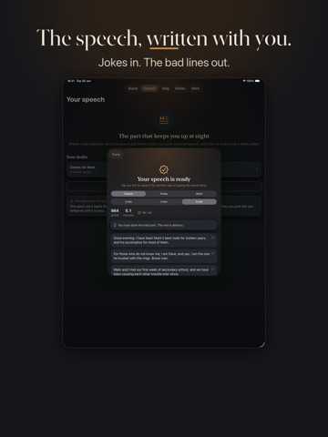 Best Man Speech: Gentry iPad screenshot