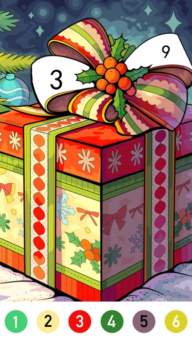 Christmas Color by Number Game iPhone screenshot 7 - Games app