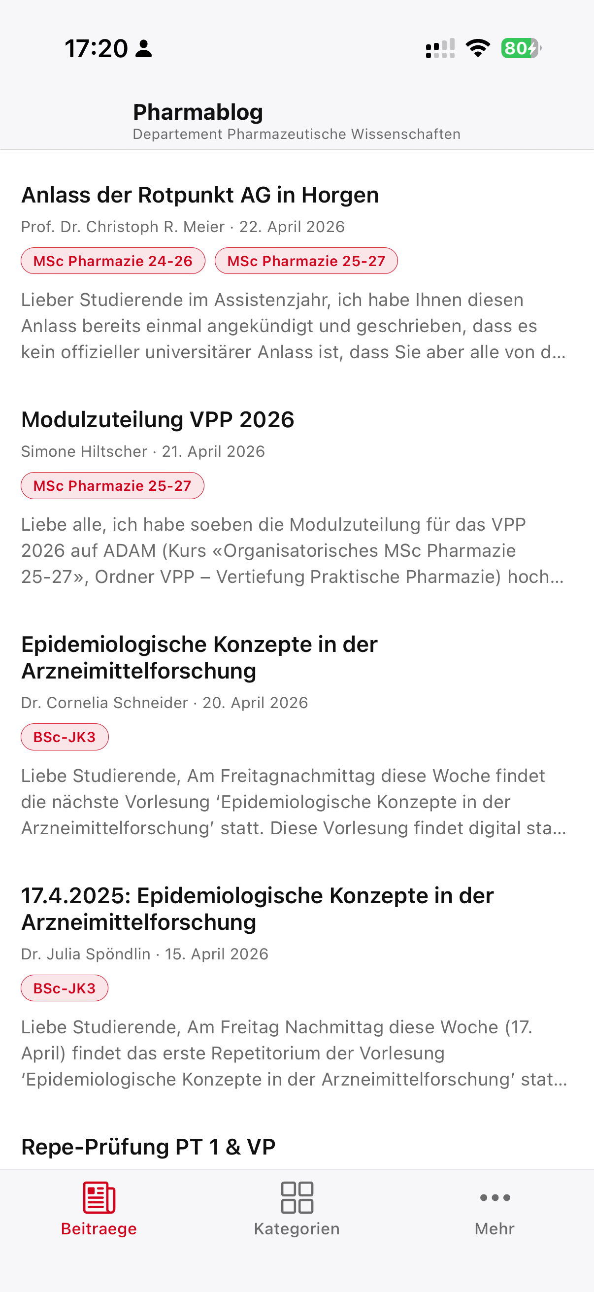 Pharmablog Universität Basel screenshot 3