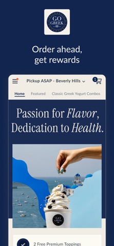 Go Greek Yogurt app screenshot