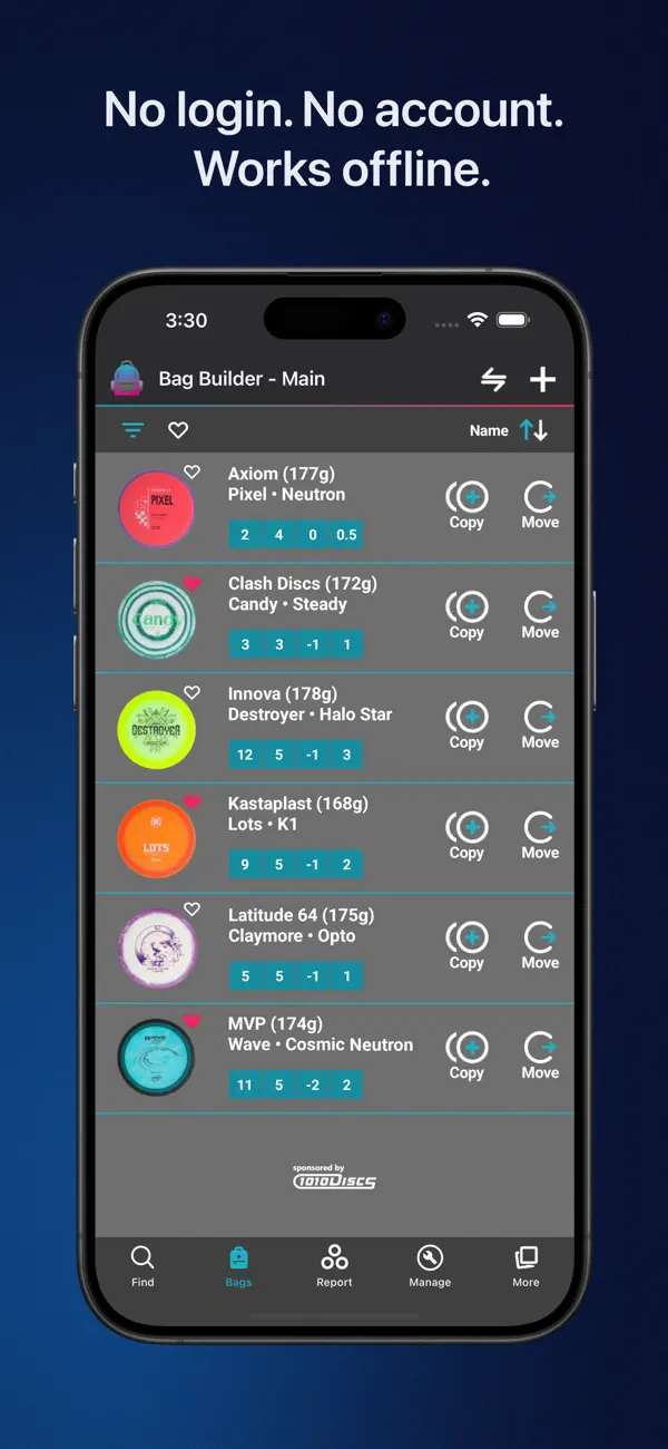 Screenshot #1 pour Disc Finder: Disc Golf Bag
