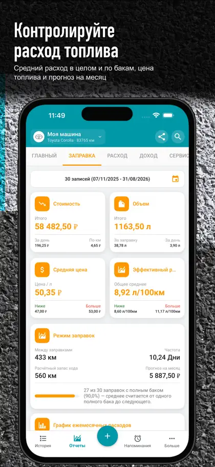 Screenshot 3 di 6 di Drivvo - Car Expense Tracker