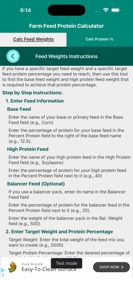 Farm Feed Protein Calculator screenshot