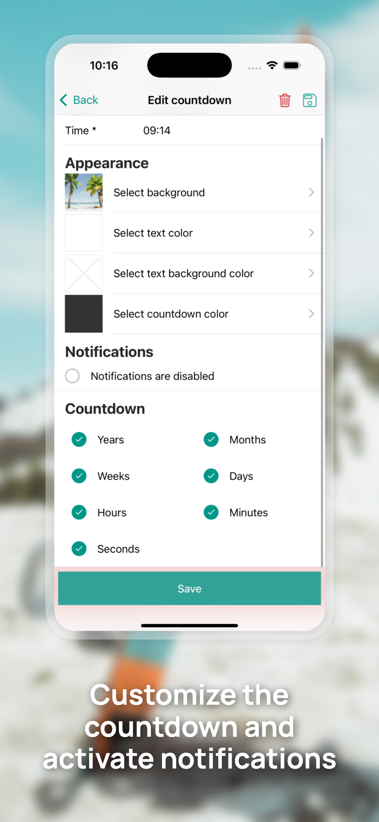 Countdown for Vacation/Holiday