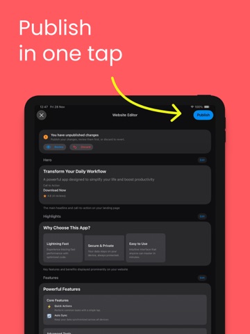 Siteify - Website Builder iPad screenshot