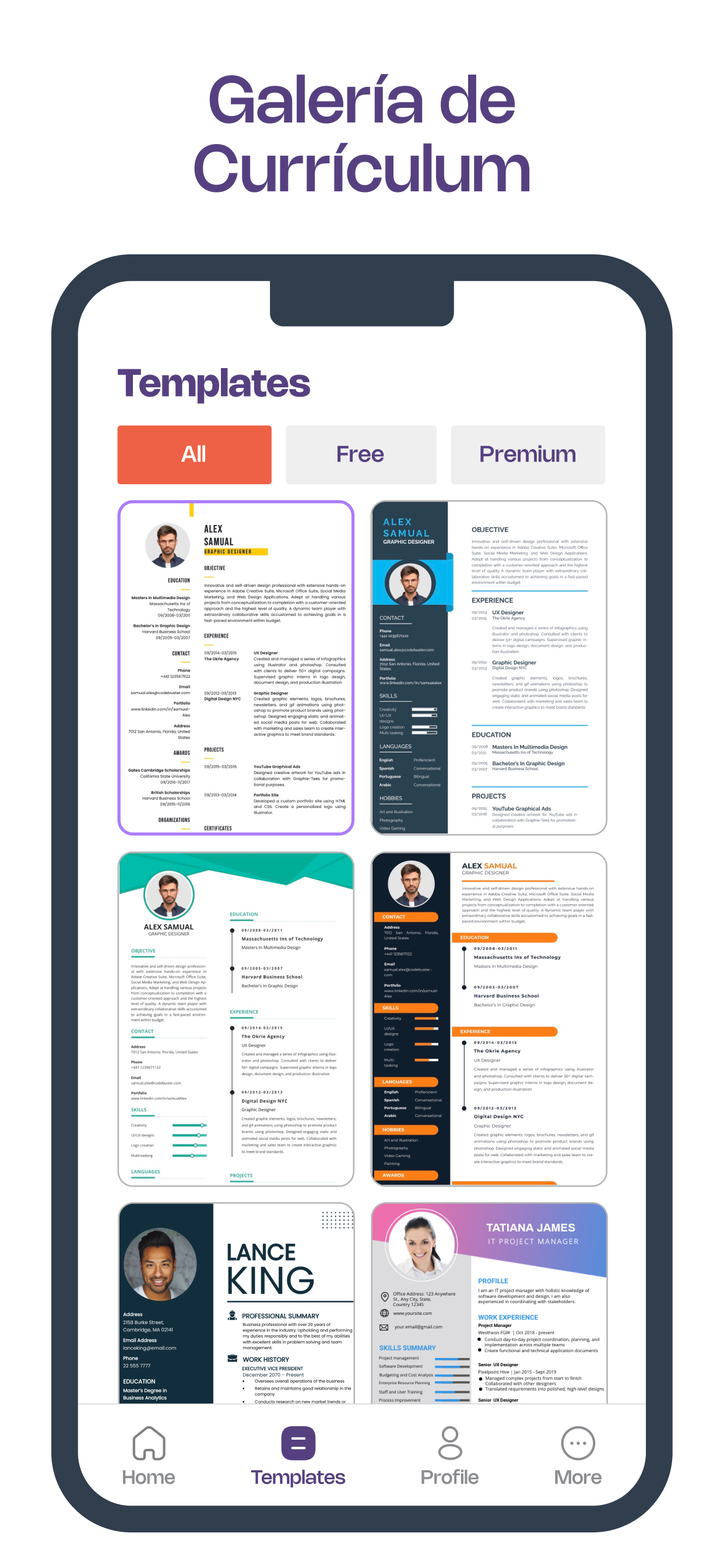 Creador de CV currículum vítae