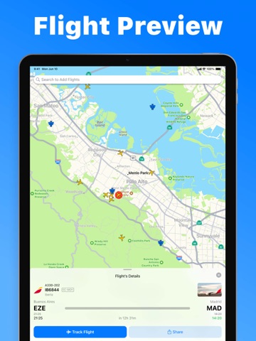Flight Tracker, Plane Finder iPad screenshot