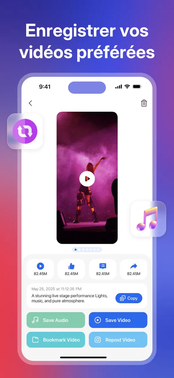 Screenshot #1 pour TkSave - Save Video & Repost