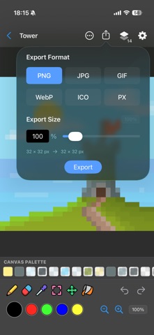 PxPad: Pixel Art Maker Studio iPhone screenshot