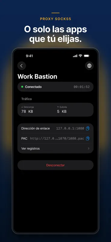 SSH Tunnel: VPN y proxy SOCKS5 screenshot 3 of 8